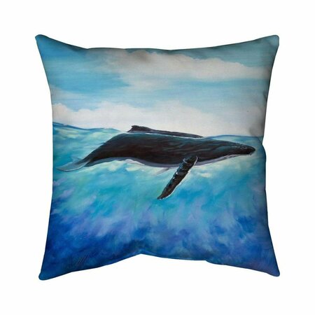 BEGIN HOME DECOR 20 x 20 in. Blue Whale-Double Sided Print Indoor Pillow 5541-2020-AN198